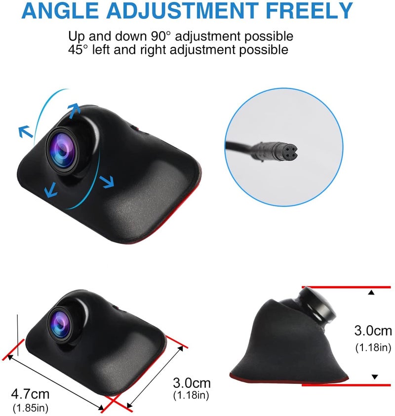 PARKVISION Mini Car Side View Camera/Rear View Camera/Front View Camera with Rotatable Lens,Paste Installation,Upside Down Flip Image Function Without Guideline - Image 5